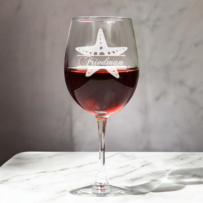 Starfish Personalized Wine Glass