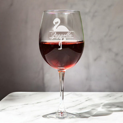 Flamingo Personalized Wine Glass