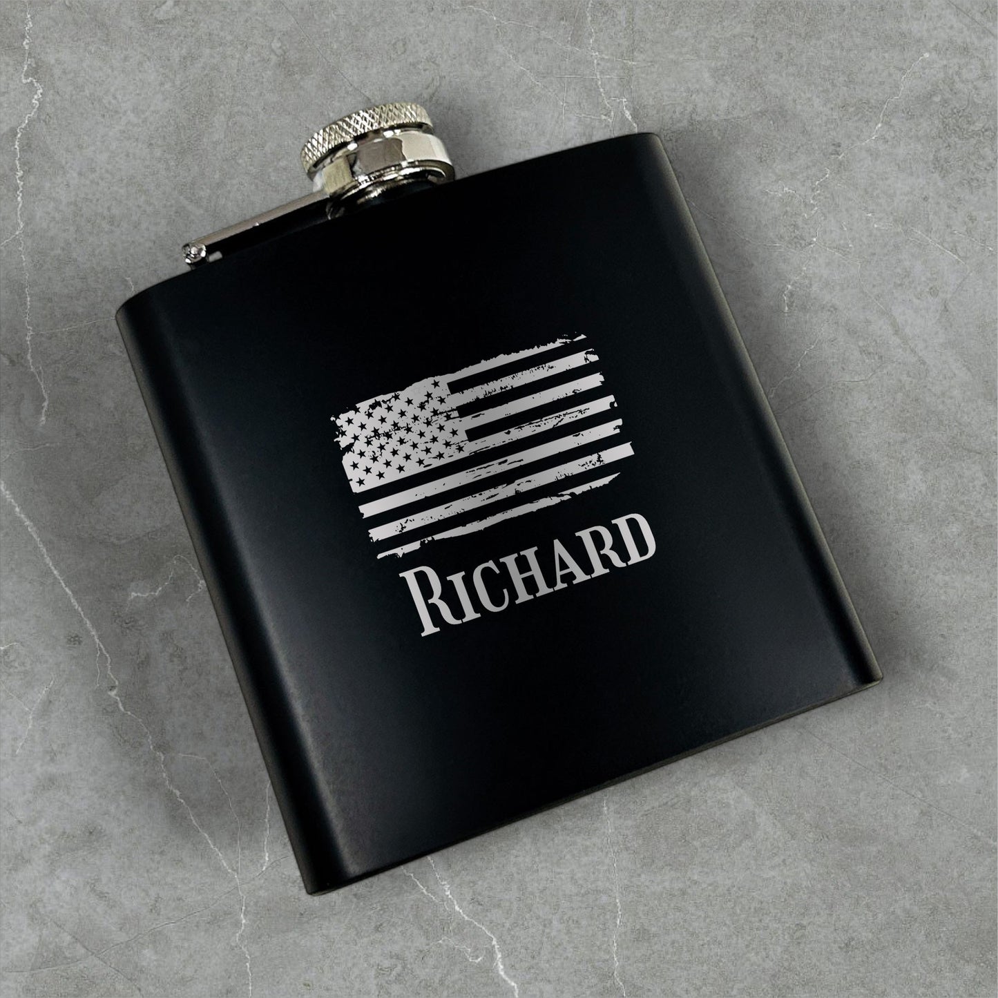 Patriotic Military Personalized Flask