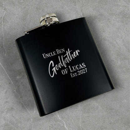 Godparent Personalized Metal Flask