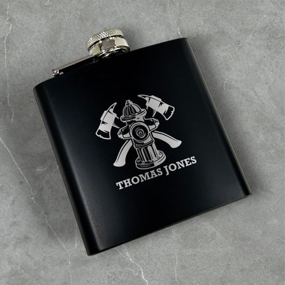 Firefighter Personalized Metal Flask