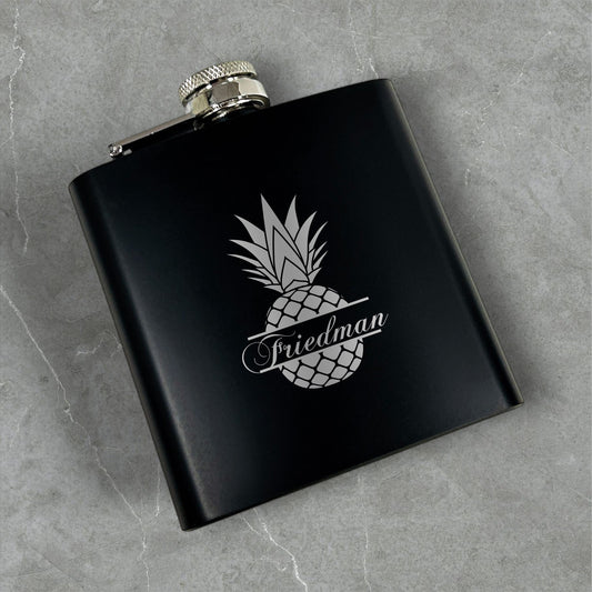 Pineapple Personalized Metal Flask