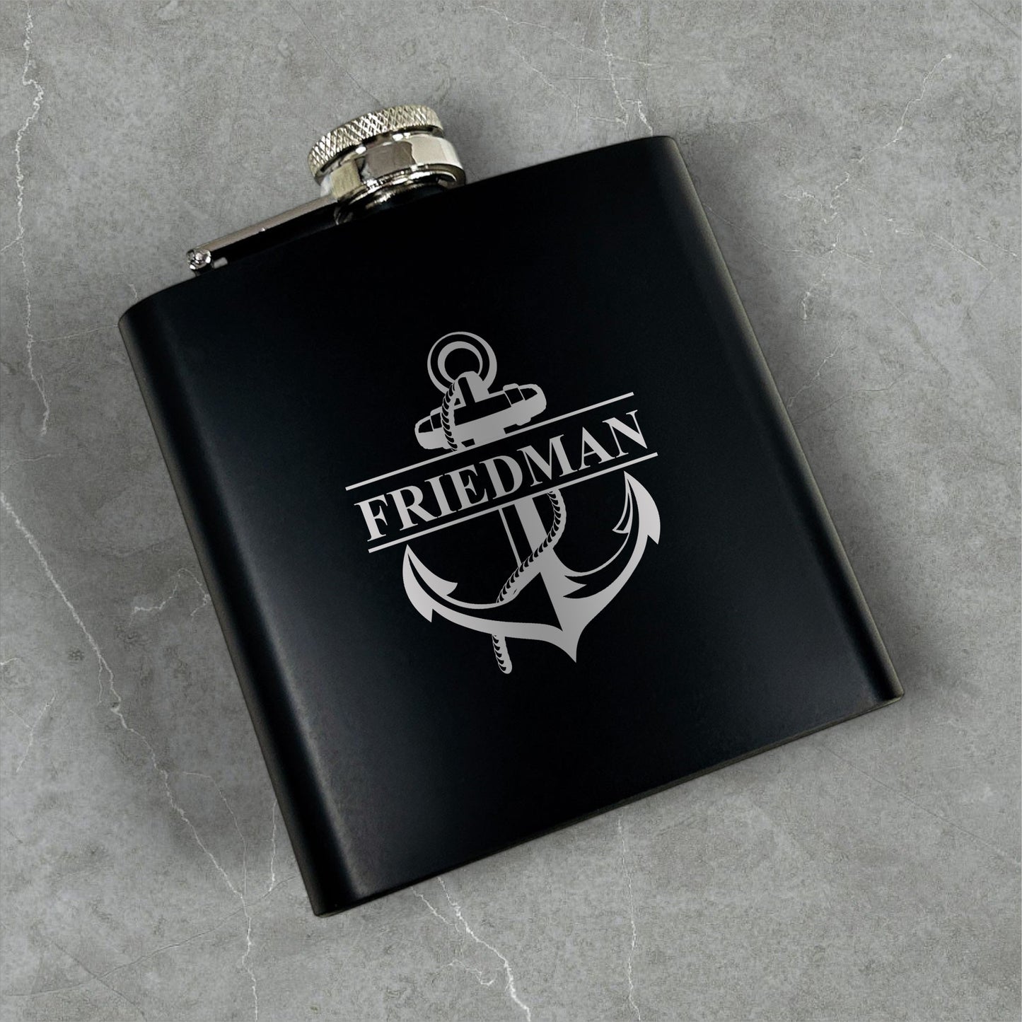 Anchor Personalized Metal Flask