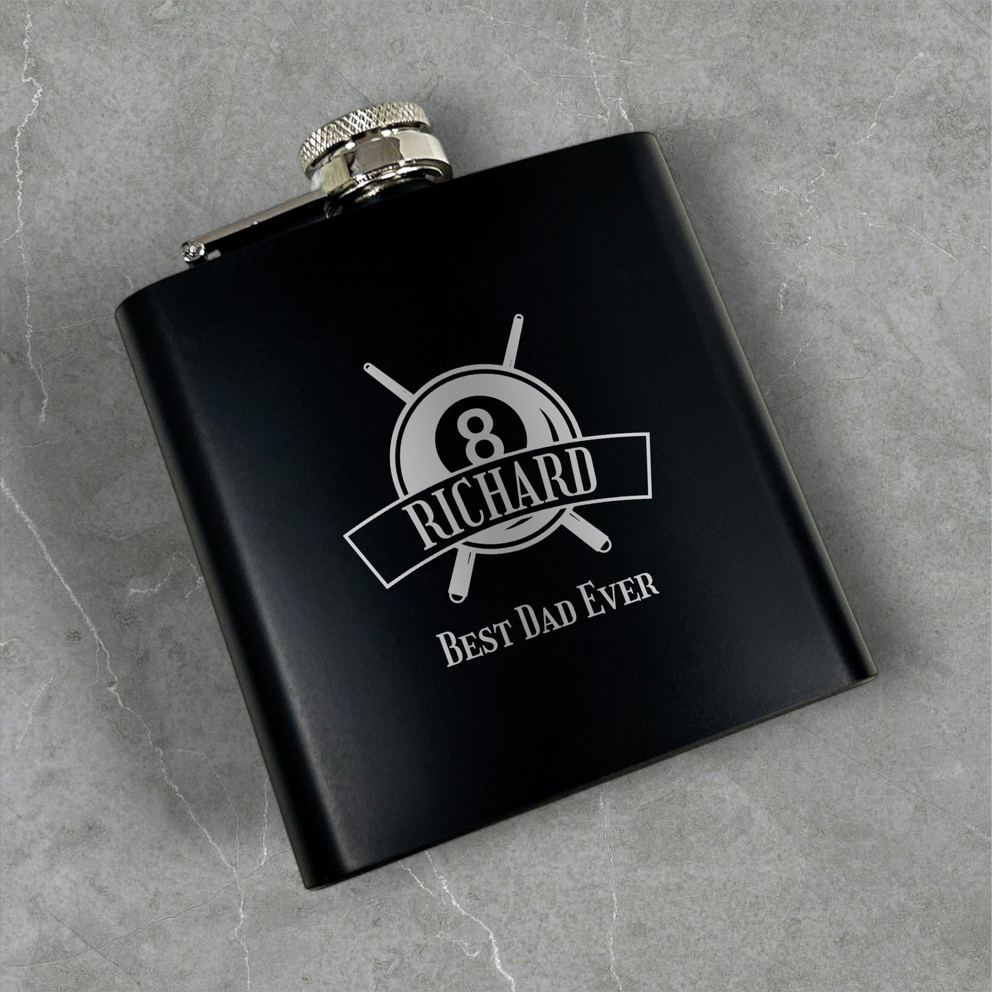 Pool Billiard Eight-Ball Billiards Personalized Metal Flask