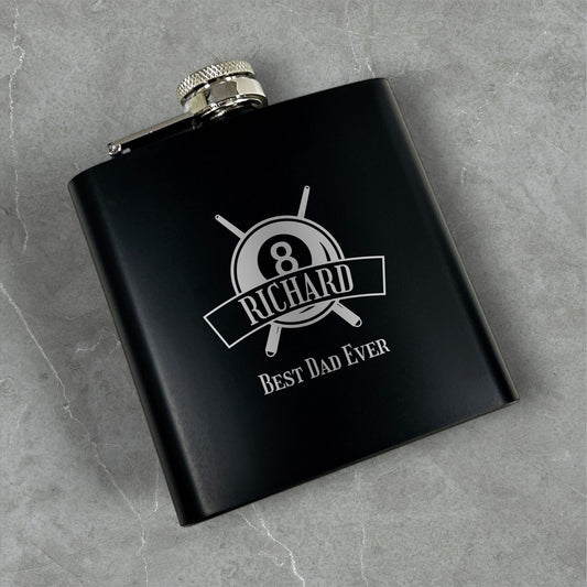 Pool Billiard Eight-Ball Billiards Personalized Metal Flask