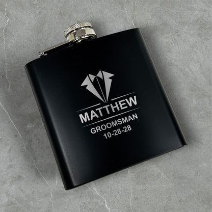 Groomsmen Personalized Metal Flask