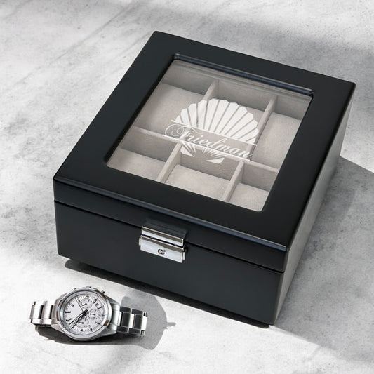 Seashell Personalized Wooden 6-Slot Watch Box