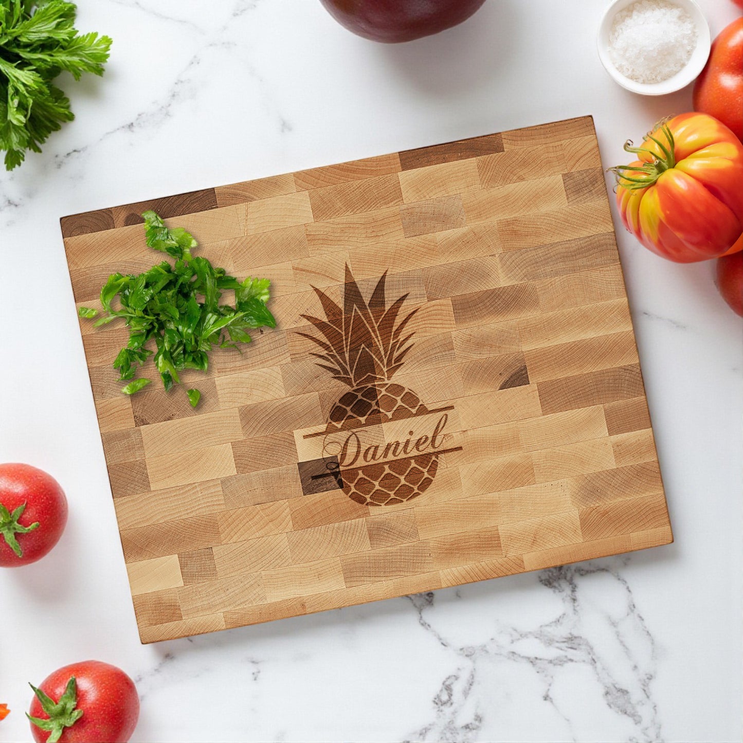 Pineapple Personalized Butcher Block Cutting Board