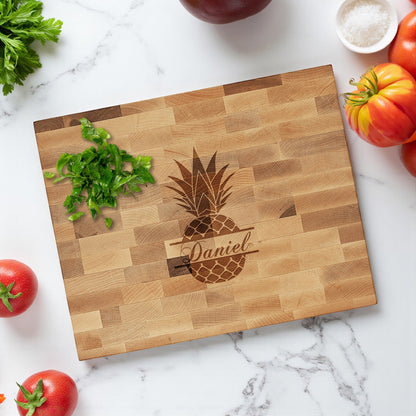 Pineapple Personalized Butcher Block Cutting Board