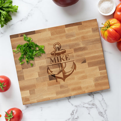 Anchor Personalized Butcher Block Cutting Board
