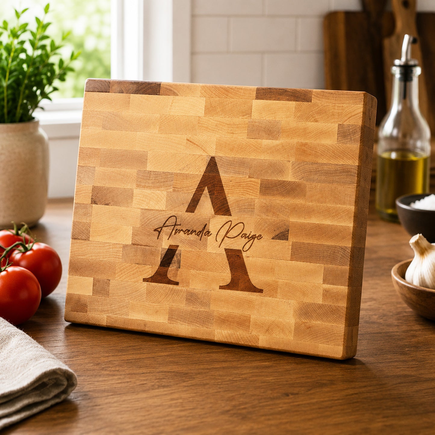 Monogram Personalized Butcher Block Cutting Board