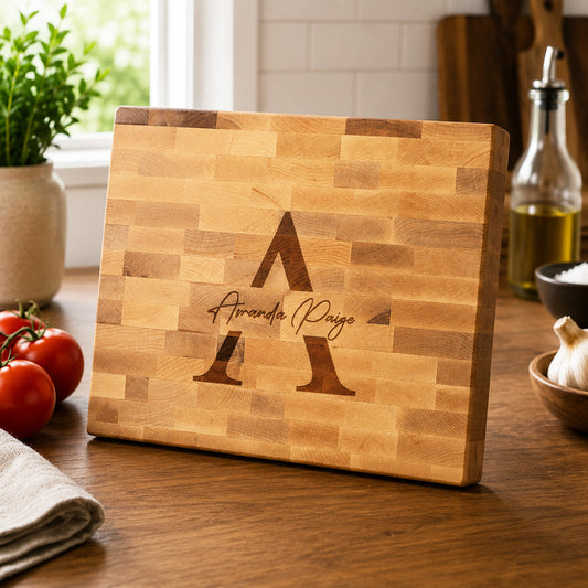 Monogram Personalized Butcher Block Cutting Board