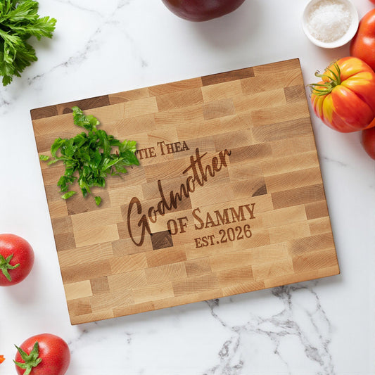 Godmother Personalized Butcher Block Cutting Board