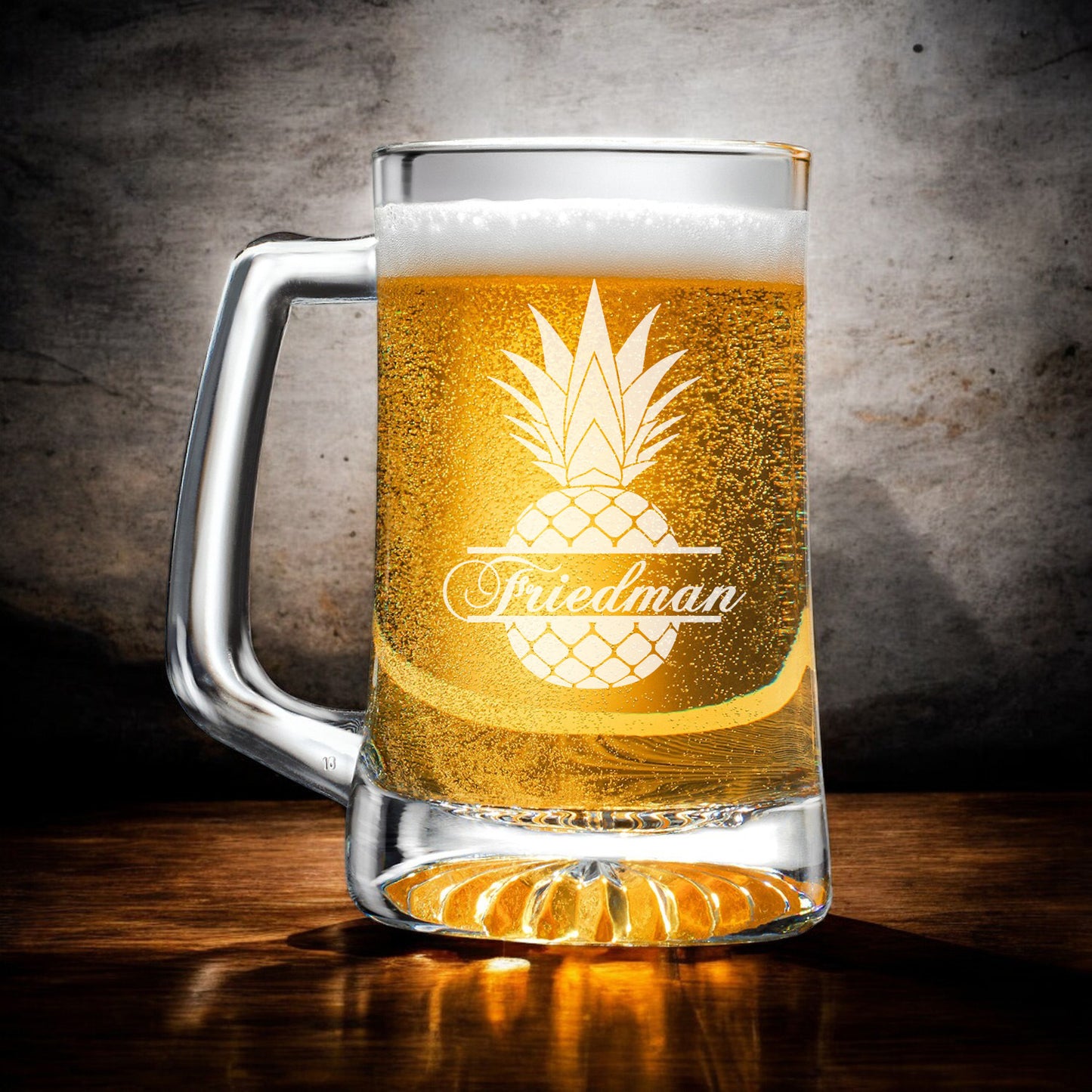 Pineapple Personalized Beer Glass