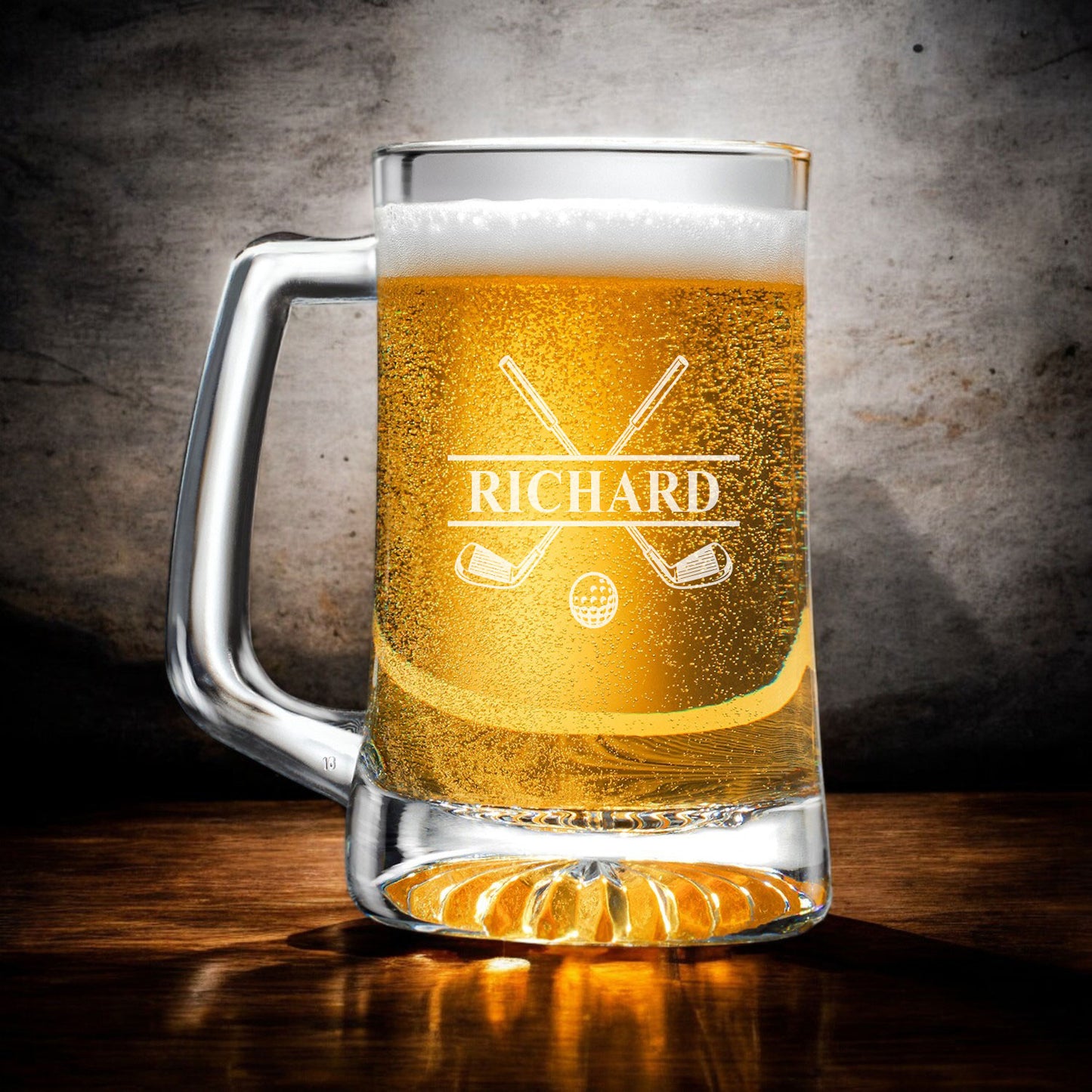Golf Personalized Beer Mug and Beer Pint Glass Set
