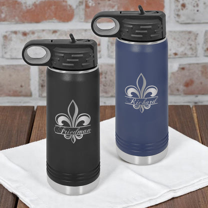 Fleur De Lis Personalized 20 oz Insulated Water Bottle