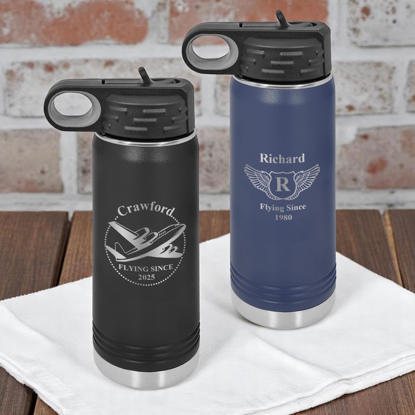 Aviator Pilot Personalized 20 oz Insulated Water Bottle