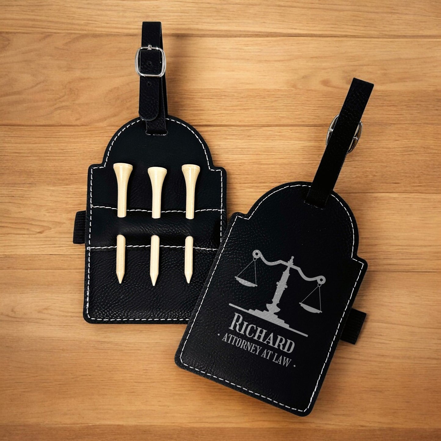 Lawyer Personalized Golf Bag Tag and Tee Holder