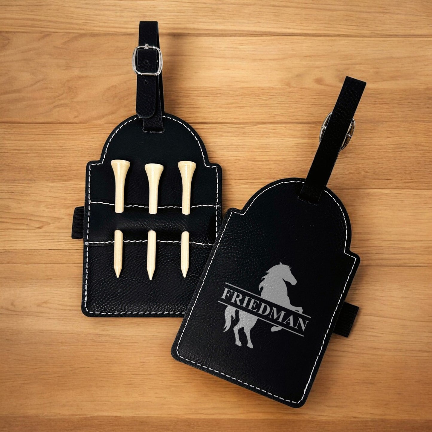 Equestrian Horse Personalized Golf Bag Tag and Tee Holder