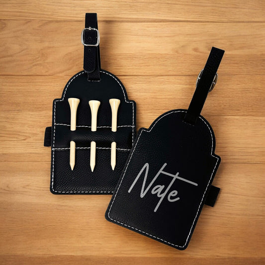 Signature Collection Personalized Golf Bag Tag and Tee Holder