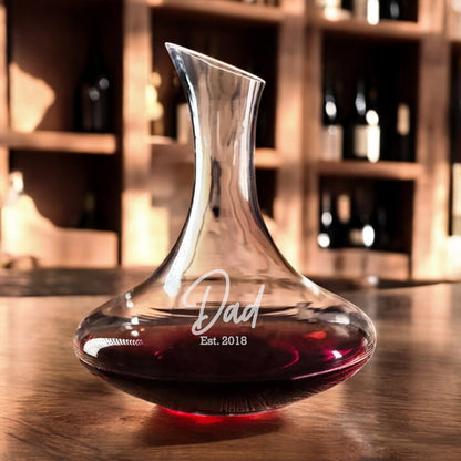 Dad Personalized Wine Decanter with Wine Glass Set