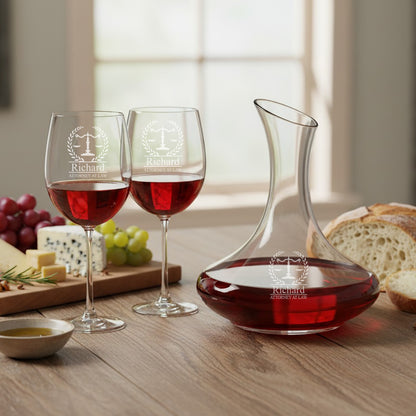 Lawyer Personalized Wine Decanter with Wine Glass Set