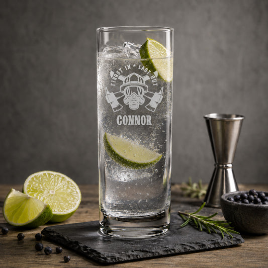 Firefighter Engraved Highball Glass