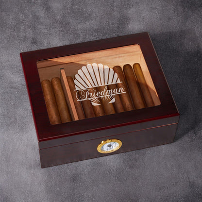 Seashell Personalized Cigar Humidor 50 Count
