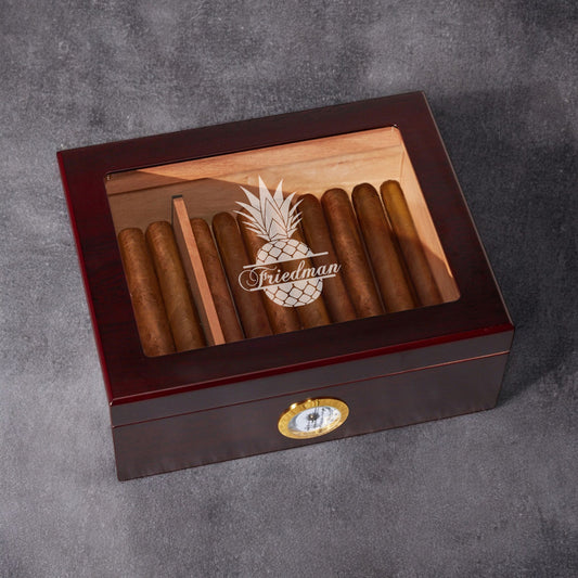 Pineapple Personalized Cigar Humidor 50 Count
