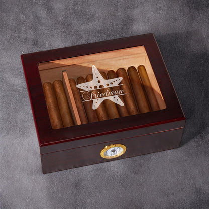 Starfish Personalized Cigar Humidor 50 Count