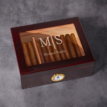Monogram Personalized Cigar Humidor 50 Count
