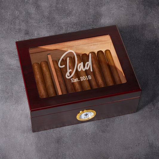 Dad Personalized Cigar Humidor 50 Count