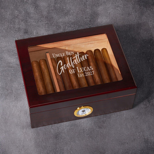 Godfather Personalized Cigar Humidor 50 Count