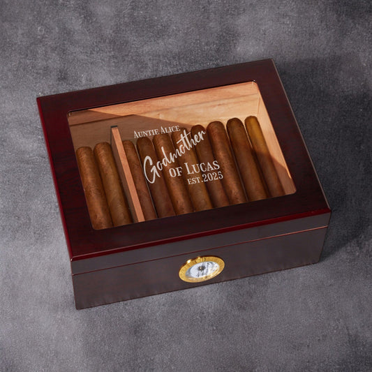 Godmother Personalized Cigar Humidor 50 Count