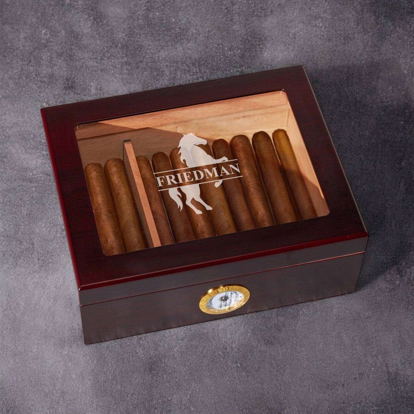 Equestrian Horse Personalized Cigar Humidor 50 Count