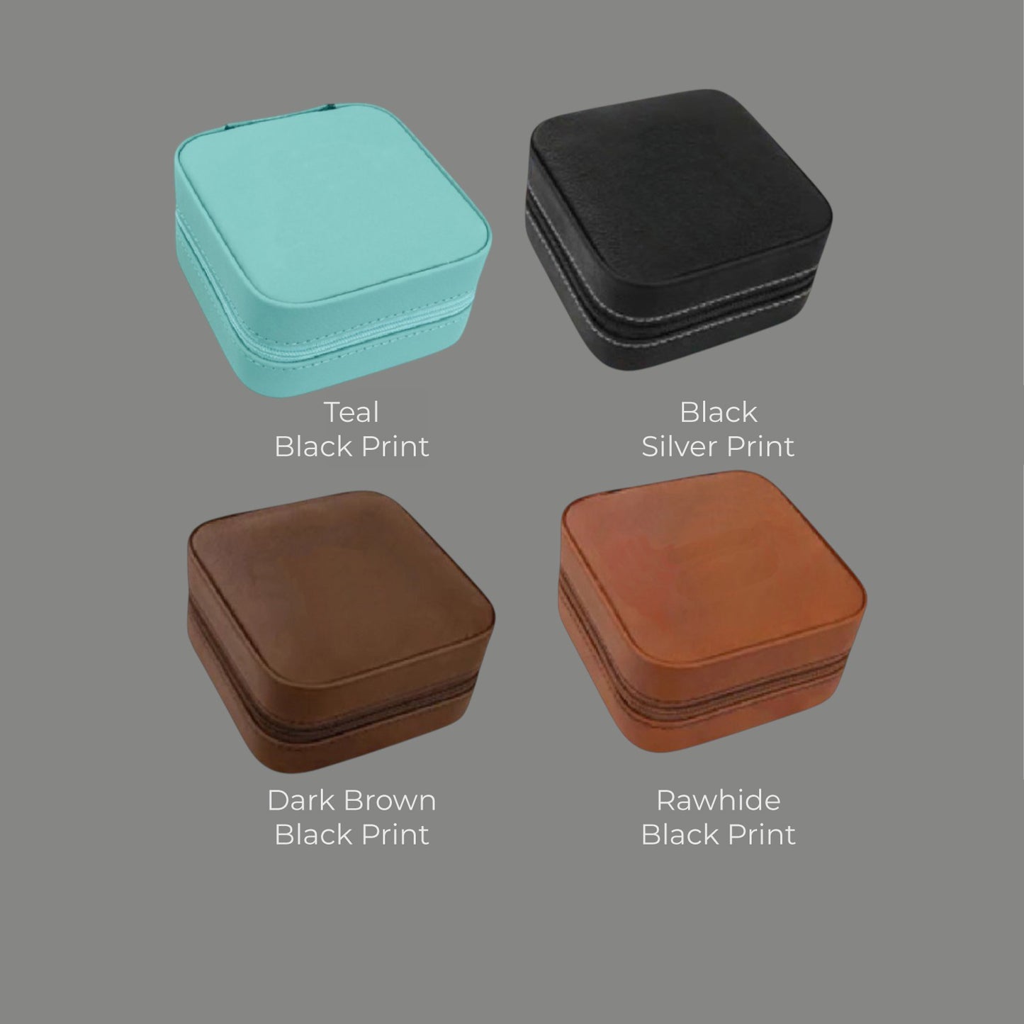 Monogram Personalized Leather Travel Jewelry Case