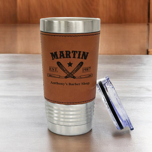 Barber Personalized 20 oz. Leather Tumbler