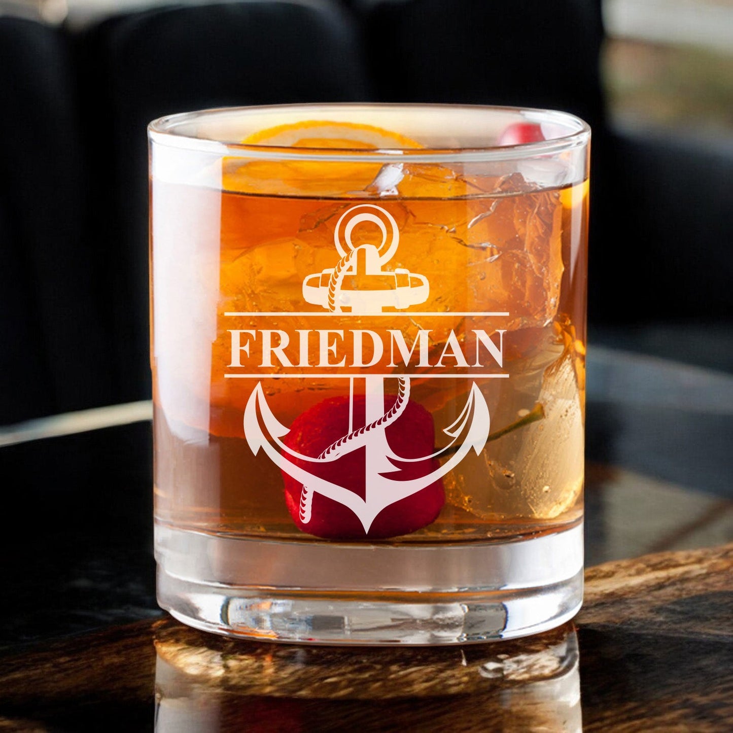 Anchor Personalized Rocks Whiskey Glass