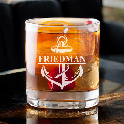 Anchor Personalized Rocks Whiskey Glass