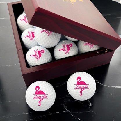 Flamingo Personalized Golf Ball Gift Set