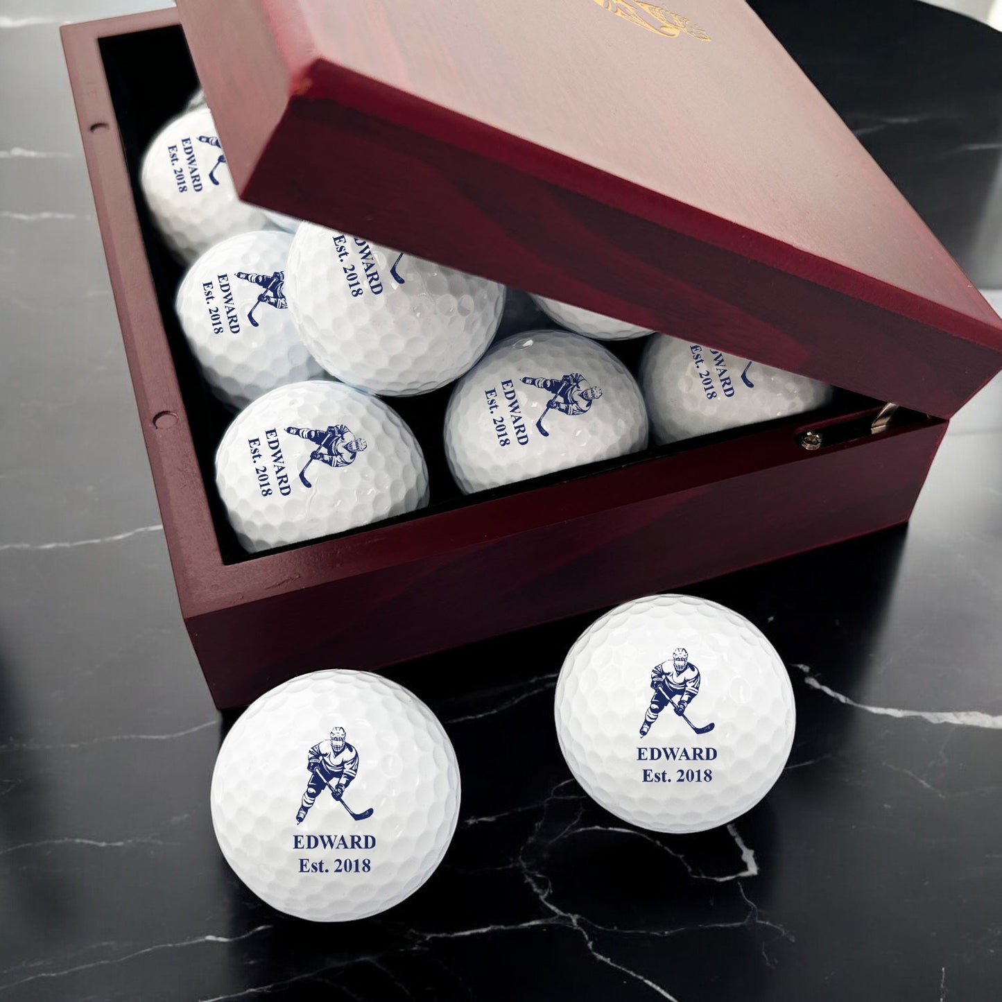 Hockey Personalized Golf Ball Gift Set