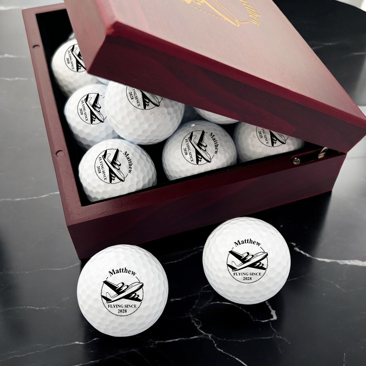 Aviator Pilot Personalized Golf Ball Gift Set