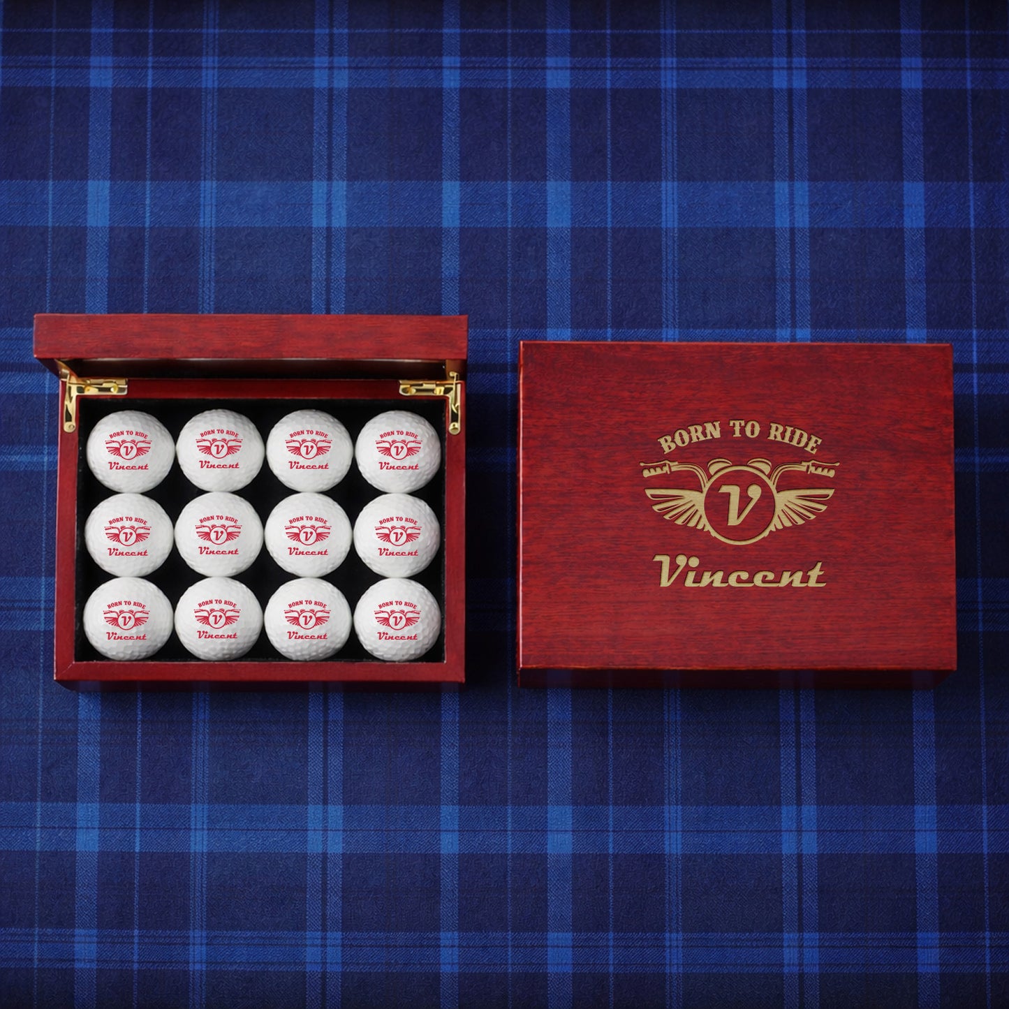 Motorcycle Rider Personalized Golf Ball Gift Set