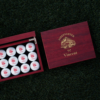Firefighter Personalized Golf Ball Gift Set