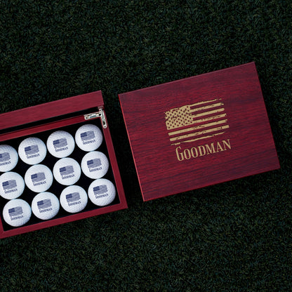 Patriotic Military Personalized Golf Ball Gift Set
