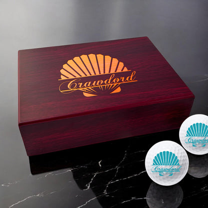 Seashell Personalized Golf Ball Gift Set
