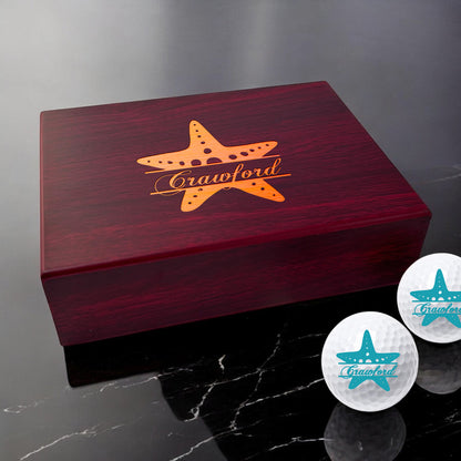 Starfish Personalized Golf Ball Gift Set