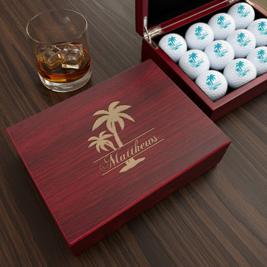 Tropical Coastal Signature Collection Personalized Golf Ball Gift Set