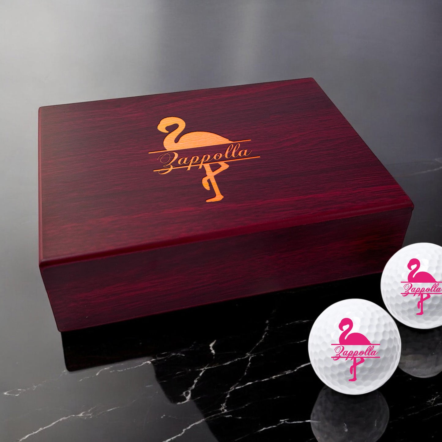 Flamingo Personalized Golf Ball Gift Set