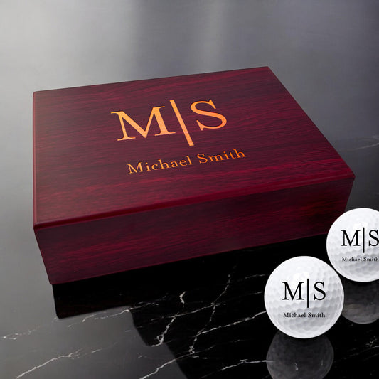 Monogram Personalized Golf Ball Gift Set